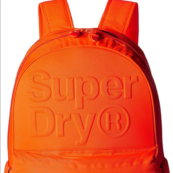 orange superdry backpack
